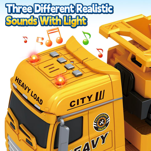 3 4 5 6 7 25" Bstoyder Toddler Boy Toys for Years Kids, Semi Construction Carrier Truck Toy with Excavator and Dump