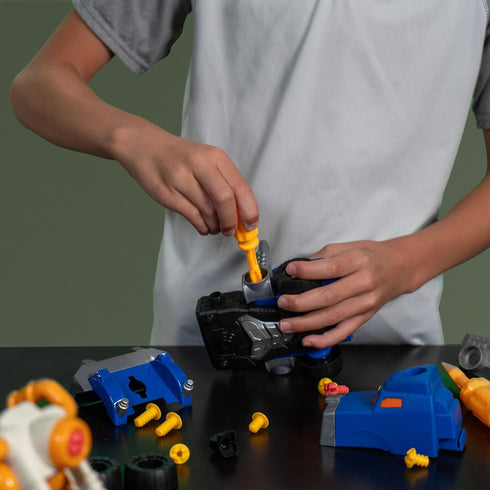 Toysmith Build Your Own Vehicle Set, 84 Pieces to Build 3 Different Vehicles, DIY Interactive Toys for Ages 3+