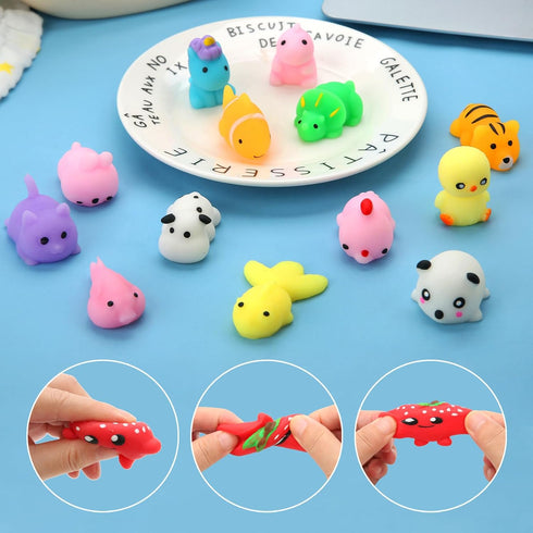 60 Pack Mochi Squishy Toys, Kawaii Mini Animal Squishies for Kids Treasure Box Classroom Prizes Birthday Party Favors