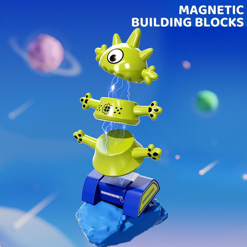 3-5 5-7 Set 3-8 MSKOLER Magnet Robot Toys for Kids - Magnetism Stacking Transform Boys Toys for Ages with Storage Box