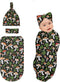zhedongsj Mushroom Newborn Swaddle Blanket with Hat and Bow Set, Soft Swaddling Sack