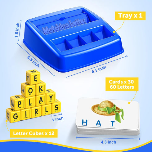Learning Games for Kids Ages 3-8, Educational Matching Letter Game for Boys and Girls, Halloween Birthday Gifts