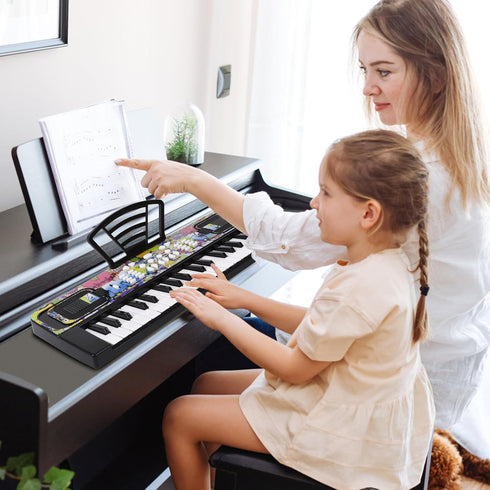 M SANMERSEN Piano Keyboard for Kids - 37 Keys Electronic Pianos with Music Book Bracket for 3-8 Years Old