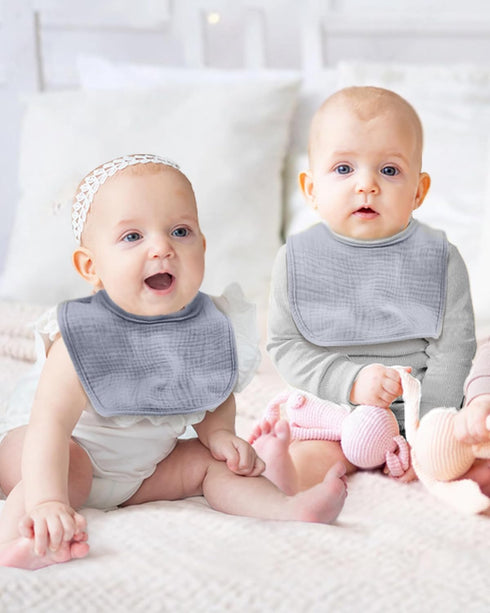 Cutie Birdie 4-Pack 100% 0-36 Muslin Baby Bibs for Unisex Girls & Boys- Cotton Baby Bibs for Drooling and Teething