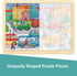 Wooden Puzzle for 3 Year Old, 24 Piece Traffic Theme Puzzles for Kids Ages 3-5, Unique Shape Jigsaw