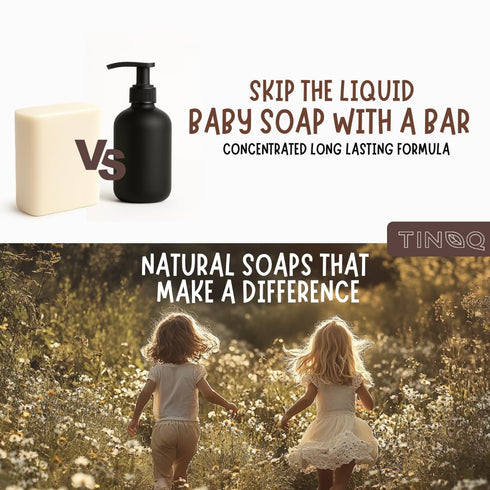 5 (3.5 oz Fragrance Free Baby Bar Soap for Sensitive Skin | Unscented Natural soap bar for toddlers kids adults