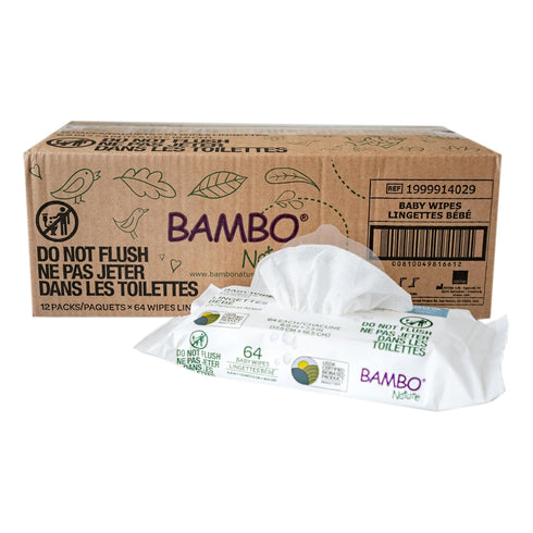 64 Count Bambo Nature USDA Certified Biobased Baby Wipes