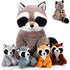 5 Pcs Raccoon Stuffed Animal Set Adorable Mommy Raccoon Plush with 4
