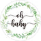 None Brand 50 Pcs Greenery Baby Shower Thank You Labels, 2 Inch Round Stickers with Green Leaf Design