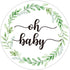 None Brand 50 Pcs Greenery Baby Shower Thank You Labels, 2 Inch Round Stickers with Green Leaf Design