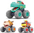 MOONTOY Toy Cars for 1 2 3 Year Old Boys, 3 Pack Friction Powered Pull Back Cars Set - Bull, Leopard, Crocodile