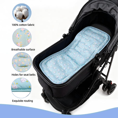 Ovelin 100% 34x78cm 1 Pack Baby Stroller Cushion, Baby Stroller Seat Liners Universal Stroller Liner, Cotton Breathable