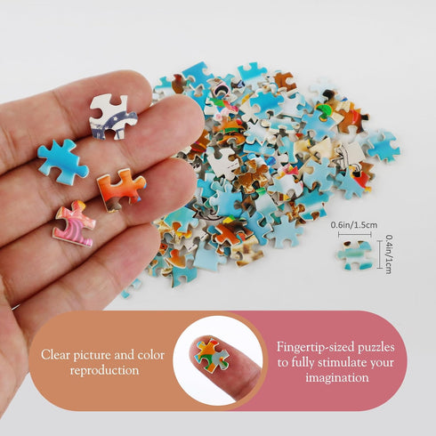 MISITU Small Jigsaw Puzzles for Adults, 150 Pieces Mini Puzzles with Balloons Birthday Themes, 4 Packs Travel Puzzles