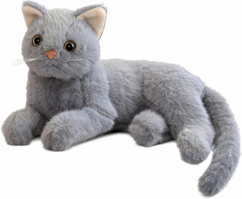 TUKVESZE Gray Cat Plush Soft Plush Cat Toy, 12 inch Realistic Black Cat