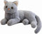 TUKVESZE Gray Cat Plush Soft Plush Cat Toy, 12 inch Realistic Black Cat
