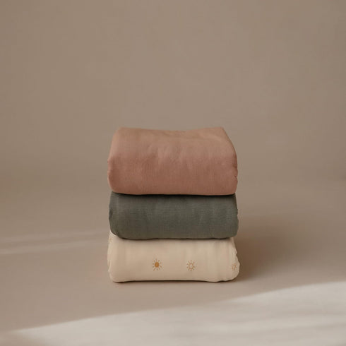 47"x47" mushie Stretchy Baby Swaddle Blanket | Extra Soft & Snug Fit | (Natural)