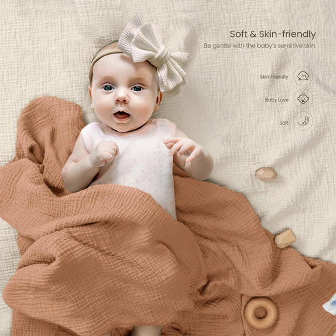 3Pack(Olive) lulumoon Muslin Swaddle Blanket Baby - Cotton Swaddling Blanket Soft Baby Receiving Blankets Neutral