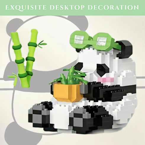 Mini Building Blocks Animal Sets, Cute Bamboo Panda Micro Building Toys for Adults, 348 PCS Party Favor for Boys Girls