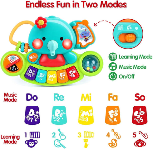 Baby Piano Toy for 6 to 12 Months, Light Up Music Baby Toys for Early Learning Educational Piano Keyboard