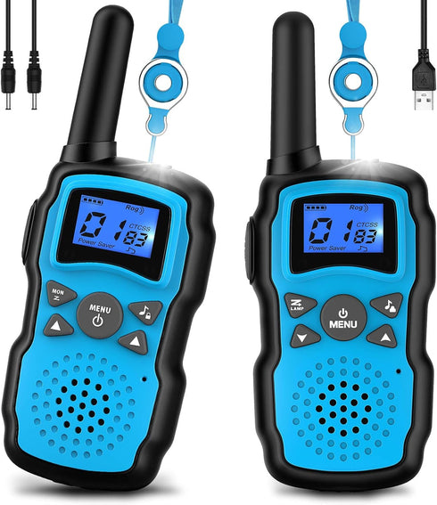 Wishouse Walkie Talkies for Kids, Rechargeable with USB Charger, 6000mAh Battery, Outdoor Camping Games with Flashlight