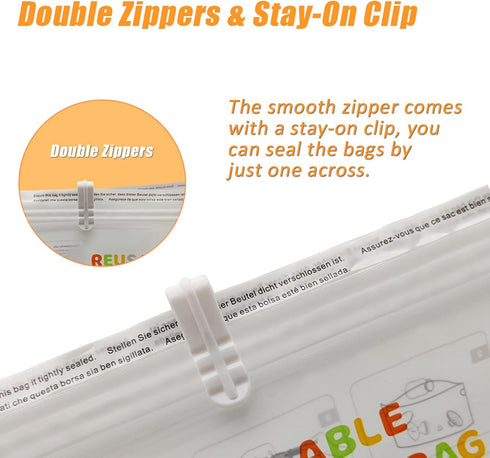 RYGVPR 42pcs Microwave Bottle Steam Sterilizer Bags, Reusable for Breast Pump Parts and Baby Bottle Great for Travel