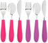 Elk and Friends Kids Silverware Set, Safe Flatware with Silicone Handle, Spoon + Fork + Knife, 6 Pieces