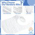 30 Pack 6 Reginary White Muslin Baby Bibs Bulk Adjustable Layers Baby Bandana Drool Bibs for Boys Girls Newborn Cotton