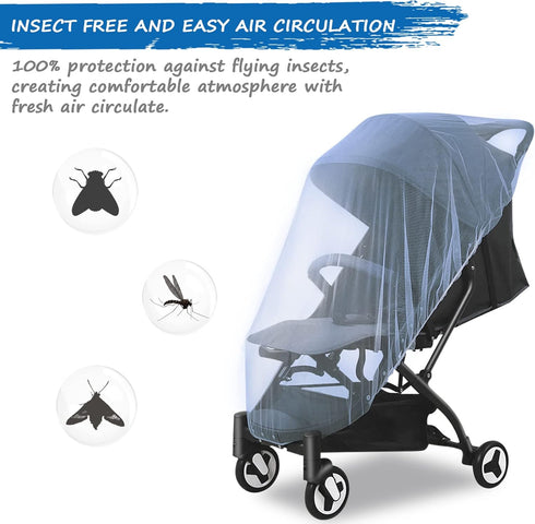 Baby Mosquito Net for Stroller, Perfect Bug Net for Bassinets, Cradles, Playards, Blue