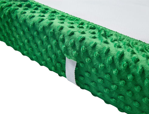 Solid Changing Table Pad Cover, Ultra Soft Cozy Dots Plush Cradle Sheet, Fits 32"/34"x16" Contoured Diaper Pad (Fern