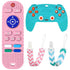 2PCS Silicone Baby Teething Toys, Remote Control Shape Teether and Game Controller Teether with 2PCS Pacifier Clip, BPA