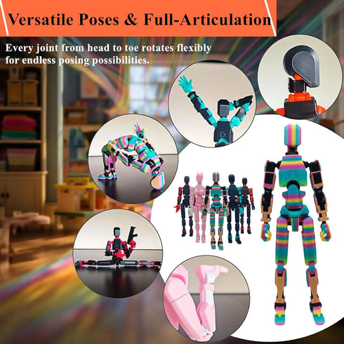 Teoboeys 5.2 inches T13 3D Set 13 13 13 3D Action Figure with Dog Titan Nova Robo Action Figures with Weapons T Printed