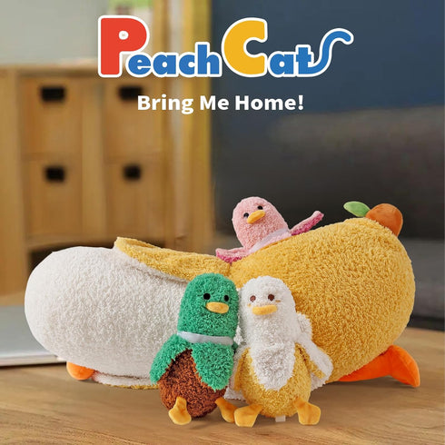 1 Mommy 19.7" 3 4 Set PEACH CAT Banana Duck Plush Banana Duck Stuffed Animal with Cute Babies Inside, Pieces Plushies