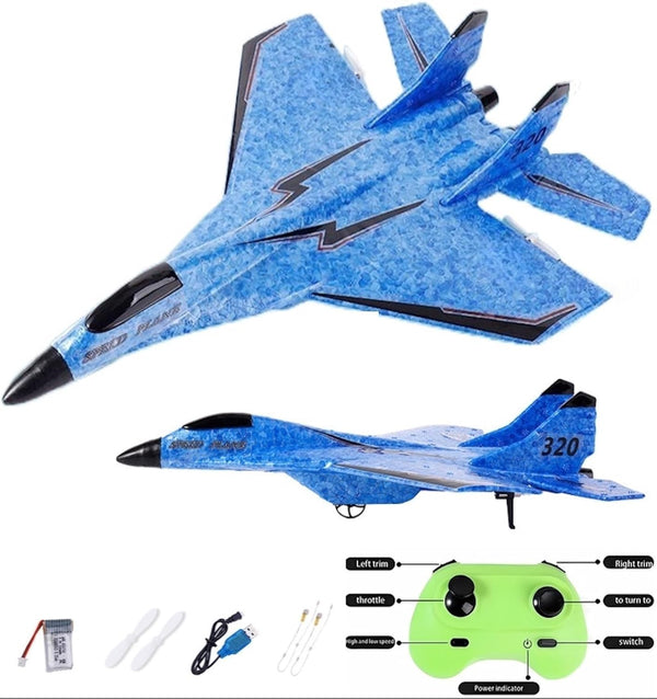 MAXBECK Remote Control Wireless Airplane Toy with Lights, Su-35 Rc Glider 2 Channel