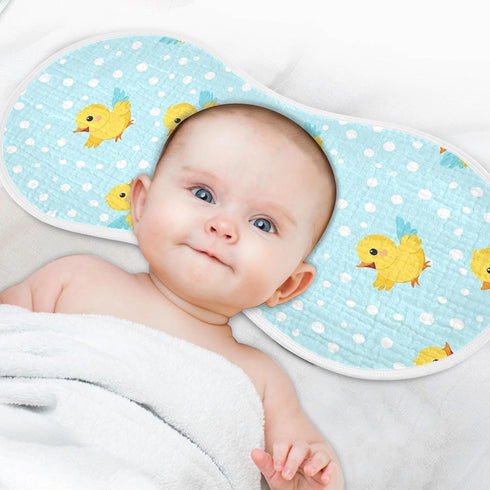 tplaotee 22x11in White Polka Dots Cartoon Yellow Chicks Cotton Neutral Burp Cloths Breathable Baby spit up Cloth