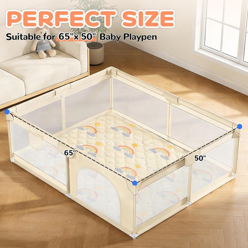 65x50 Tummy Baby Play Mats for Floor - In Thicken Soft Padding Foam Playmats for Toddlers Playpen - Non-Slip Baby