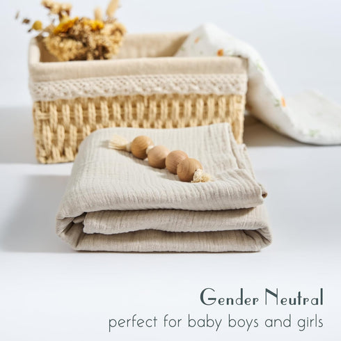 Meracorallo Muslin Swaddle Blanket - 100% Organic Cotton Soft and Breathable Receiving Blanket for Boys Girls