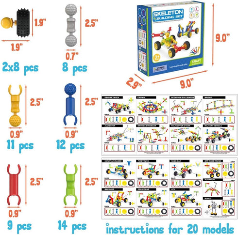 Building Blocks for Kids, STEM Toys Playset for Creative Kids, Educational Activities (70 PCS)