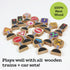 15 Pieces Wooden Traffic Signs for Kids, Zany Street Signs for Play Mats and Toy Trains, Educational Accessories