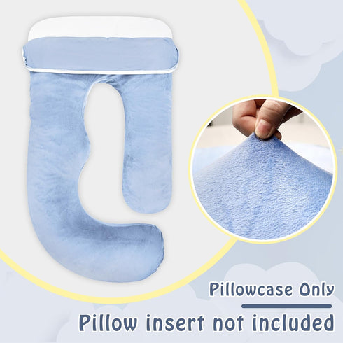 100% Pregnancy Pillow Cover J-shaped Replacement Pillowcase(Cover Only), Soft Full Body Pillow Case for Maternity