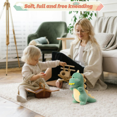Cute Stuffed Dinosaur Plush, 12" Soft Dino Plushie Toys for Boys, Girls, Baby Kids (Green)