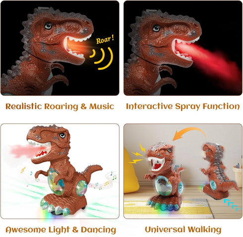3-5, 3 4 2 4, Dinosaur Toys for Toddlers Roaring Light Up Dino Toys for Year Old Boy Girl with Flash Lights, Moving