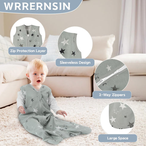 3 Pack 18-24 100% 0.5 2-Way Summer Baby Sleep Sack Months Cotton TOG Baby Sleeping Bag Zipper Toddler Wearable Blankets