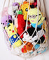 Stuffed Animal Hammock Wall Hanging Net, Plush Toy Holder for Kidroom Nursery, Cream