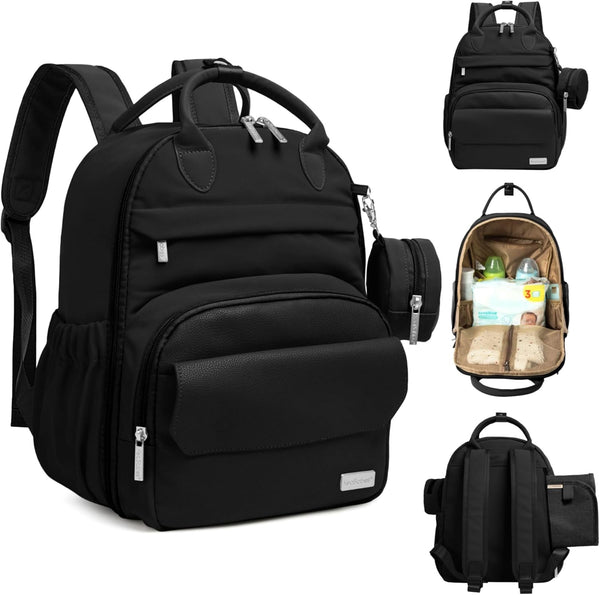 KeaBabies Diaper Bag Backpack - Small Multifunctional Travel Diaper Back Packs, Maternity