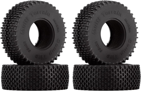 INJORA 1.0 Tires - S5 All Terrain Comp Pin Crawler Tires for TRX4M AX24 SCX24 FCX24 Upgrade Parts, 55 * 20mm