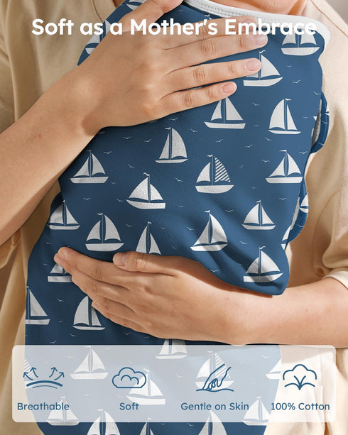 100% 3 Pack 0-3 Sailboat Unnivoll Baby Swaddles for Newborns Cotton Newborn Swaddle Sack Baby Swaddles Months Swaddle