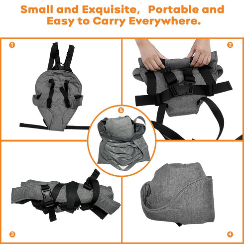 longdafei Portable Safety Seat Harness for Baby High Chair, Foldable Washable Cloth Harness Chair Ajustable Straps