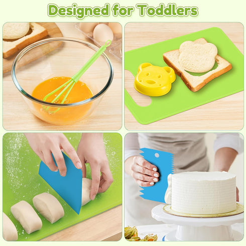 Set 19-Piece Set 312 Olanrun Kids Safe Knife for Real Cooking | Toddler Knife Cooking | Montessori Kitchen Tools Toys
