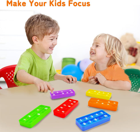 Ten Frame Pop Board - Fidgets for Classroom, Sensory Toys for Counting Math, Montessori Educational Gift