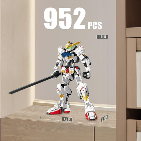 Transforming Robot Building Set, 2 in 1 City Warrior Mech & Fighter Jet Model, 952 Pcs Creative Gift
